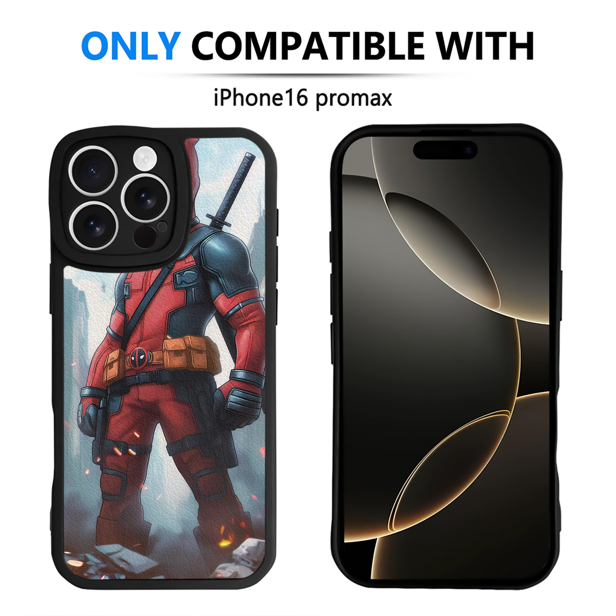 （画像用） Deadpool デッドプール 【iPhone 16シリーズ対応】シリコンスマホケース（レザー調） 材質：シリコン